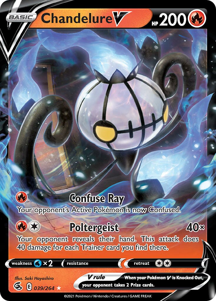 Chandelure V 039/264 — Fusion Strike (English Pokémon TCG card)