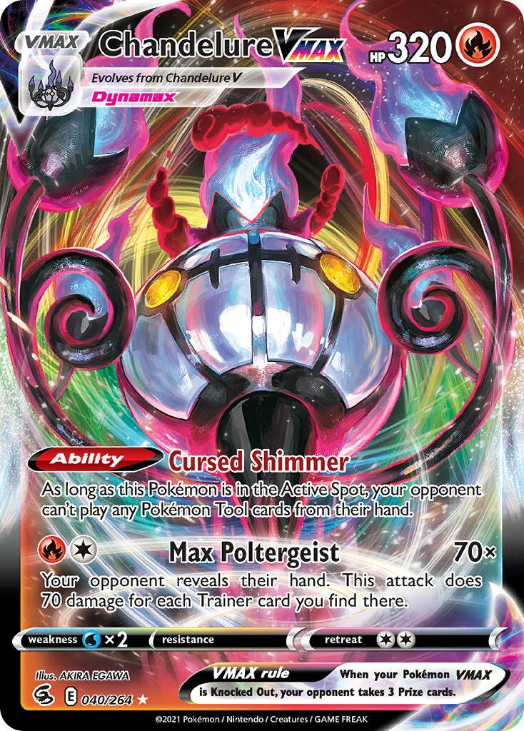 Chandelure VMAX 040/264 — Fusion Strike (English Pokémon TCG card)
