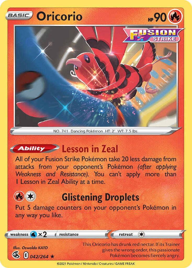 Oricorio 042/264 — Fusion Strike (English Pokémon TCG card)
