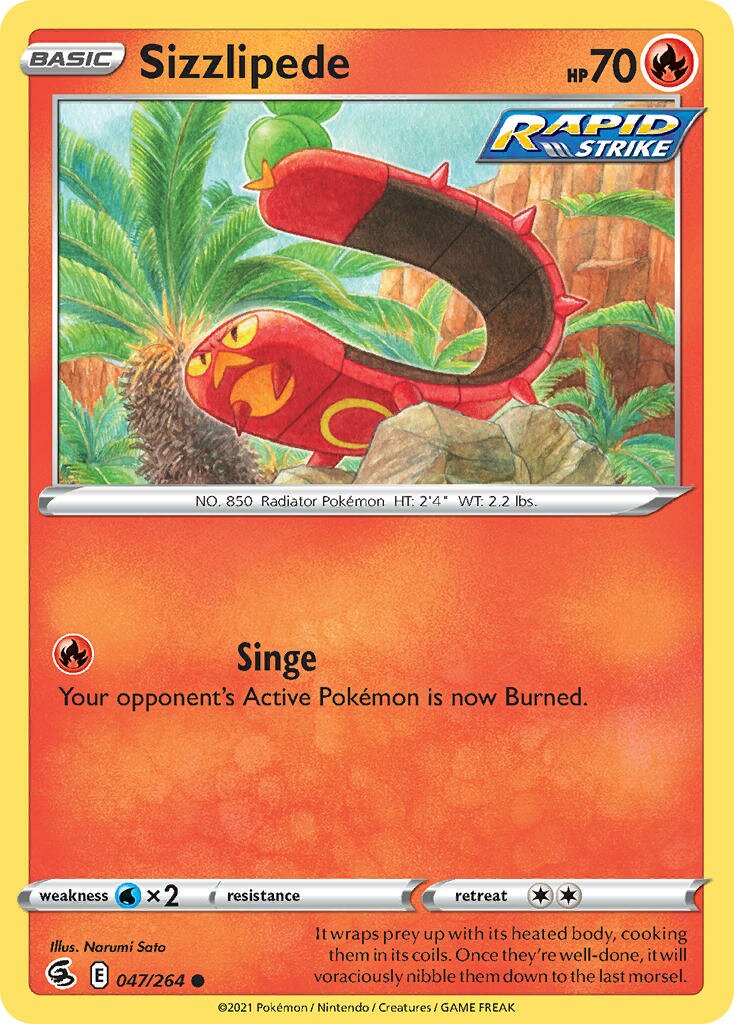 Sizzlipede 047/264 — Fusion Strike (English Pokémon TCG card)