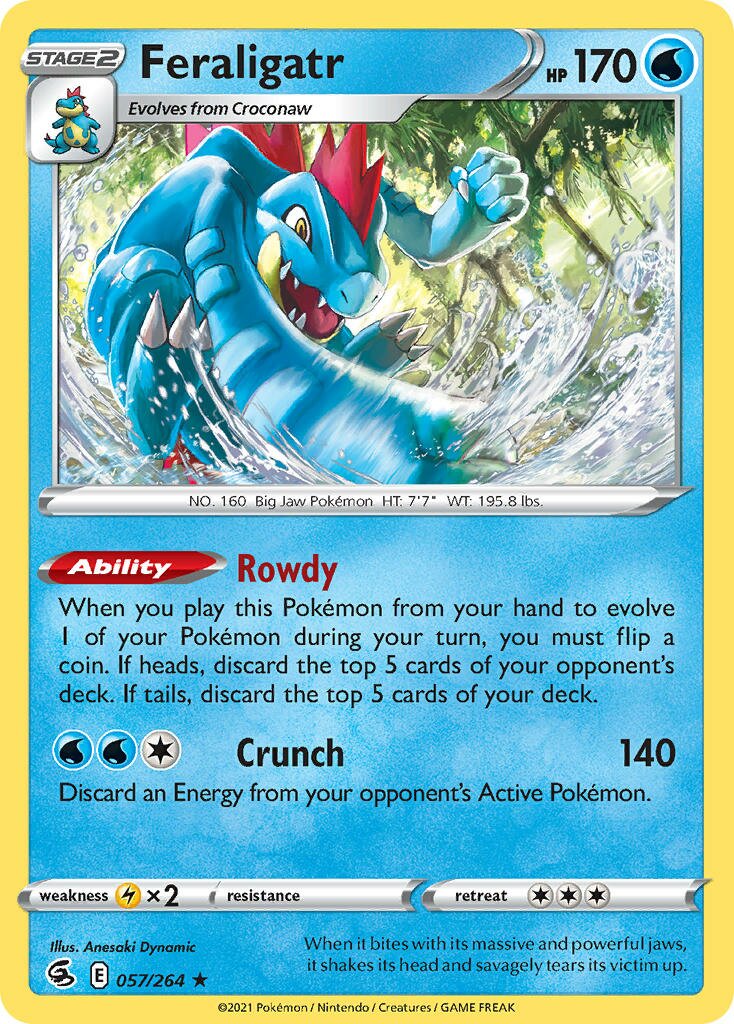 Feraligatr 057/264 — Fusion Strike (English Pokémon TCG card)