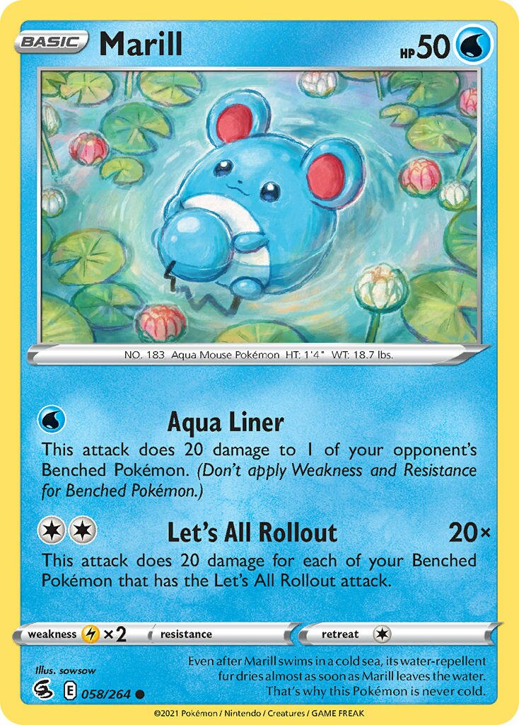 Marill 058/264 — Fusion Strike (English Pokémon TCG card)
