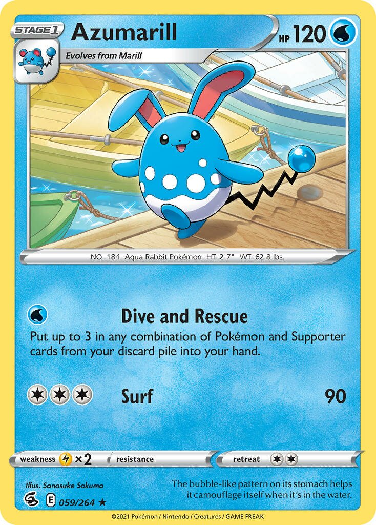 Azumarill 059/264 — Fusion Strike (English Pokémon TCG card)