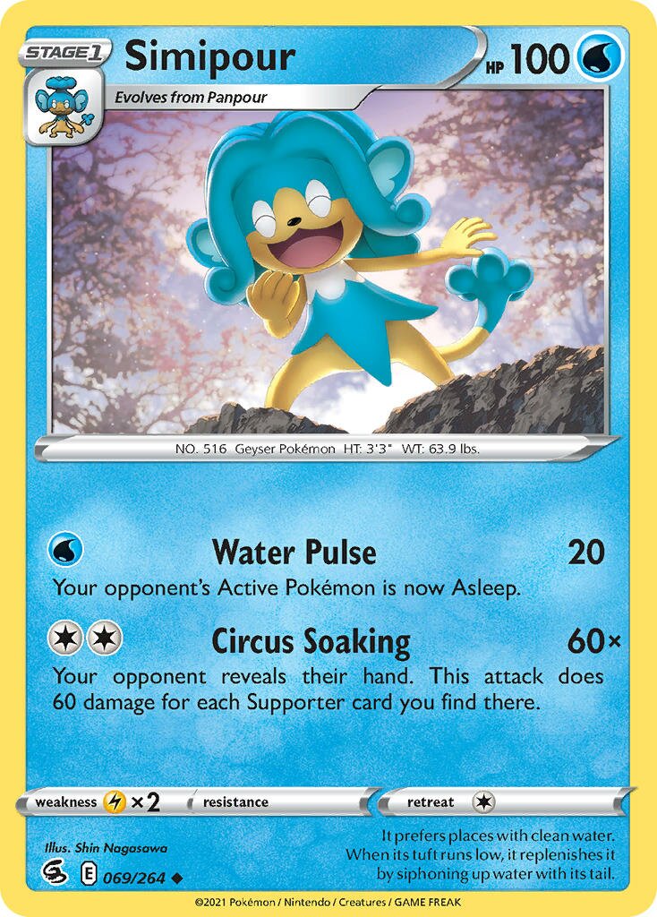 Simipour 069/264 — Fusion Strike (English Pokémon TCG card)
