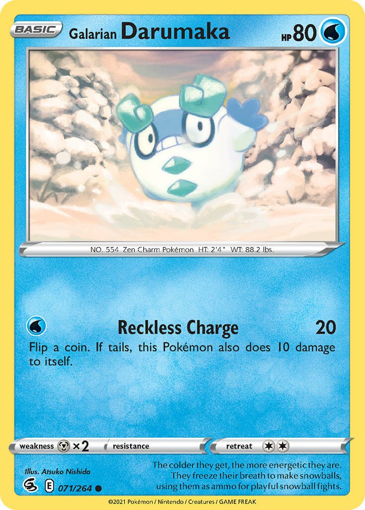 Galarian Darumaka 071/264 — Fusion Strike (English Pokémon TCG card)