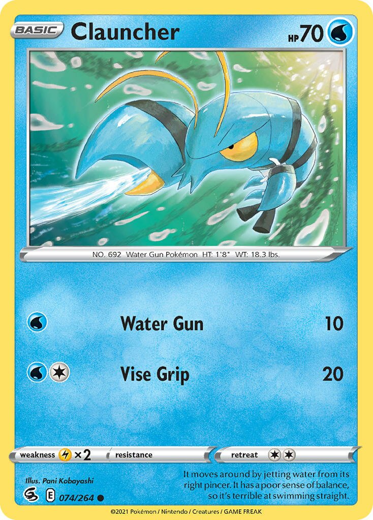 Clauncher 074/264 — Fusion Strike (English Pokémon TCG card)