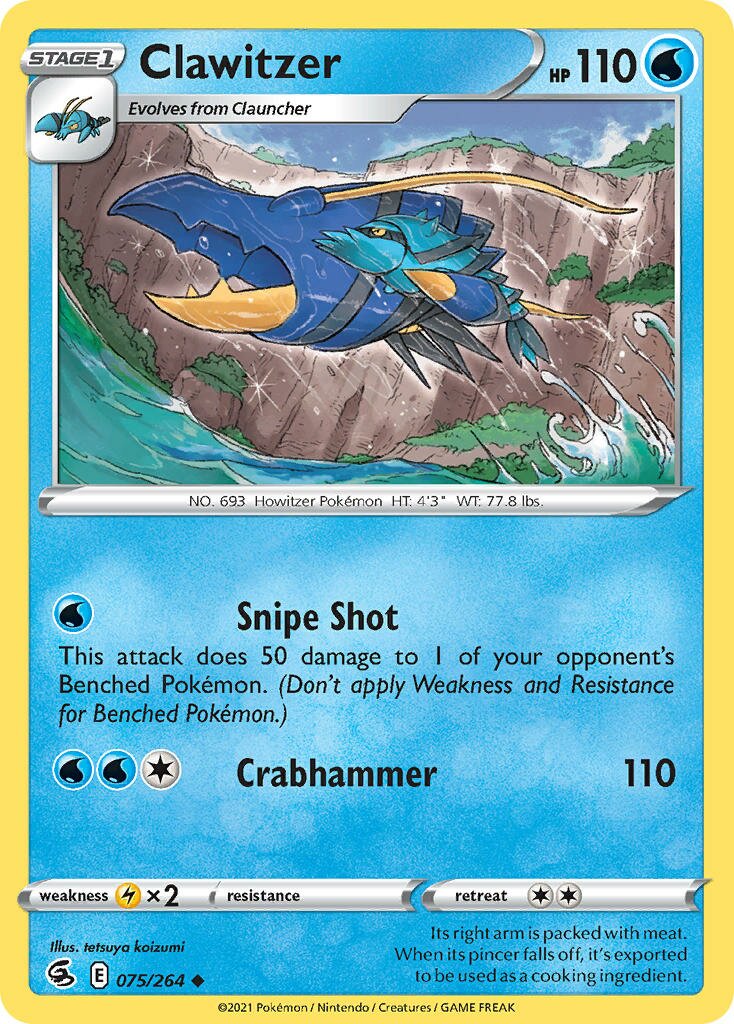 Clawitzer 075/264 — Fusion Strike (English Pokémon TCG card)