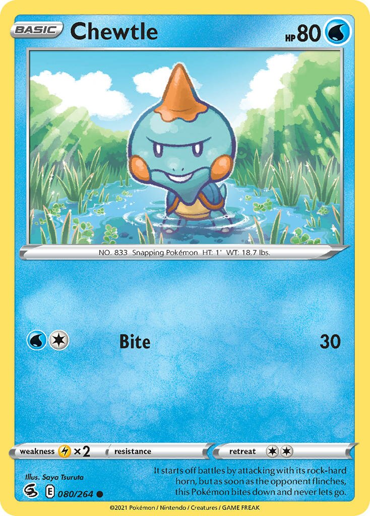 Chewtle 080/264 — Fusion Strike (English Pokémon TCG card)
