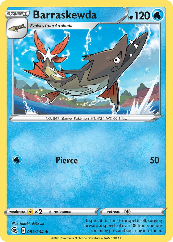 Barraskewda 083/264 — Fusion Strike (English Pokémon TCG card)