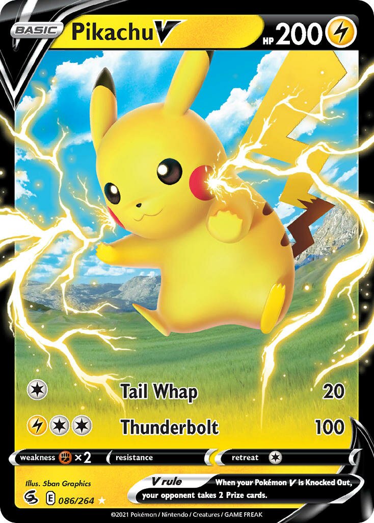Pikachu V 086/264 — Fusion Strike (English Pokémon TCG card)