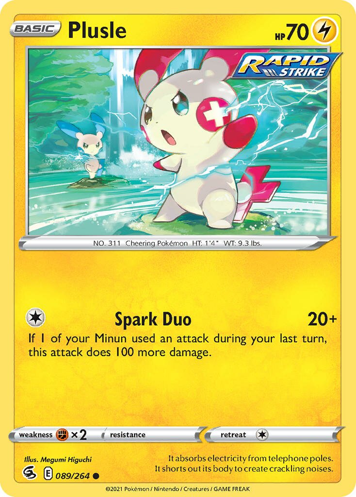 Plusle 089/264 — Fusion Strike (English Pokémon TCG card)