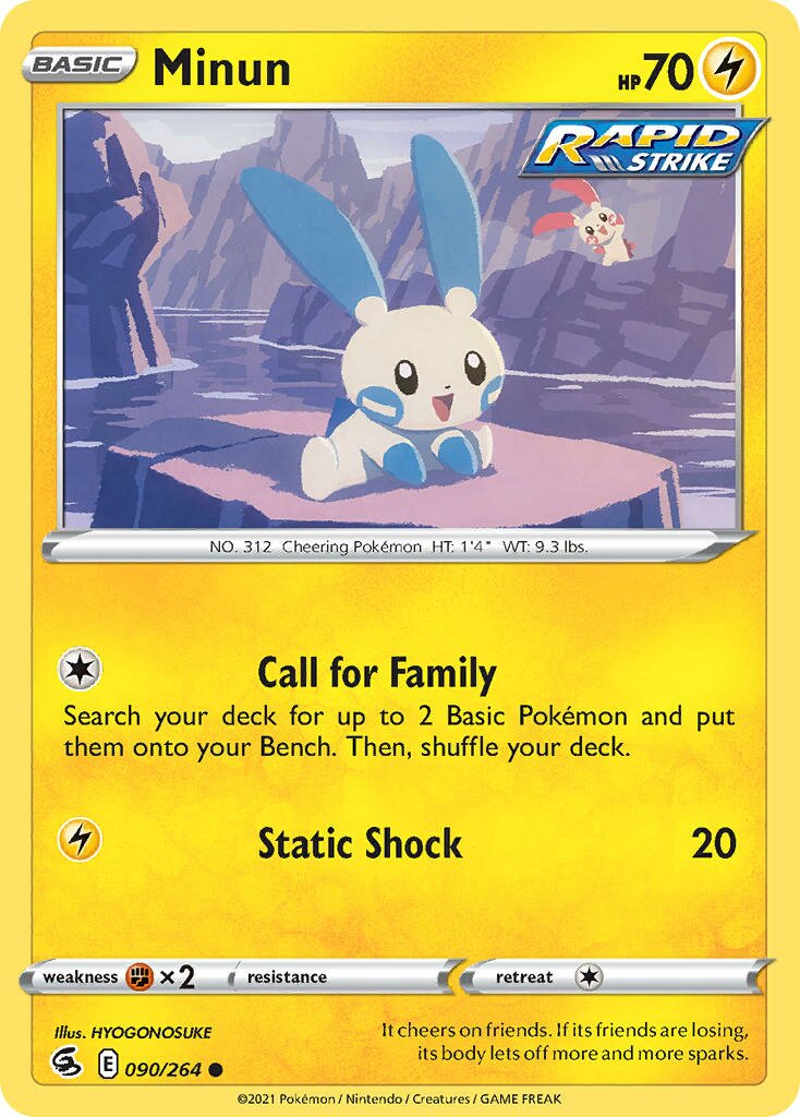 Minun 090/264 — Fusion Strike (English Pokémon TCG card)