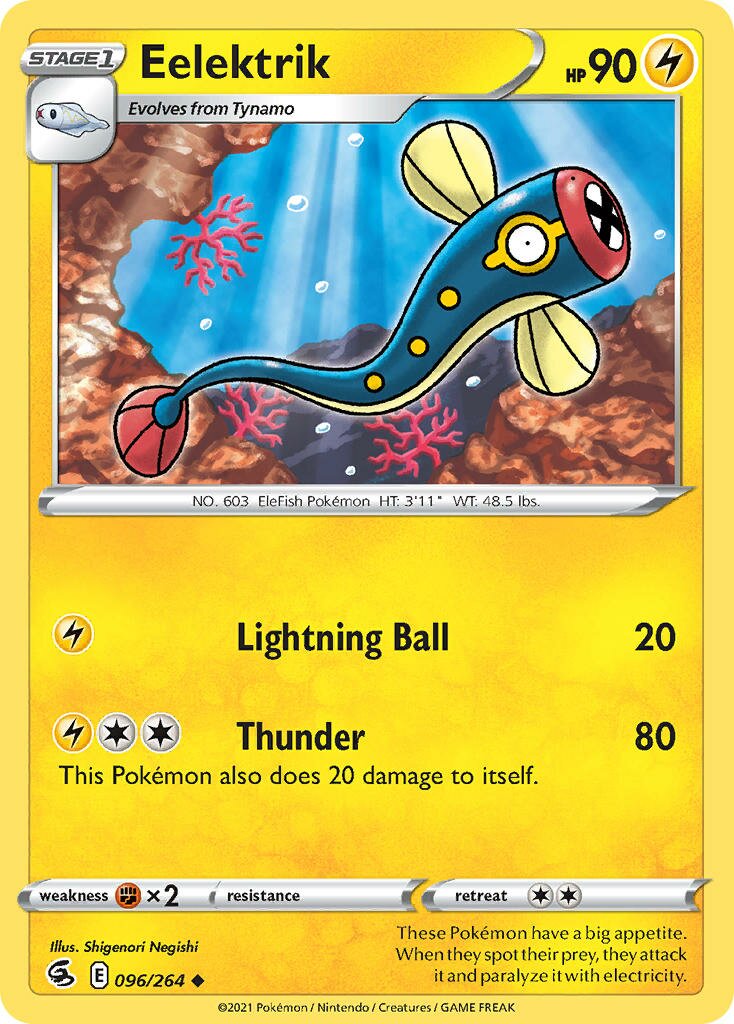 Eelektrik 096/264 — Fusion Strike (English Pokémon TCG card)