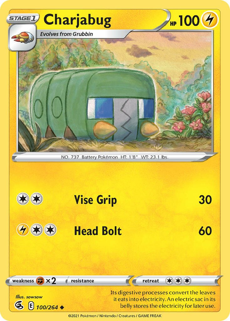 Charjabug 100/264 — Fusion Strike (English Pokémon TCG card)