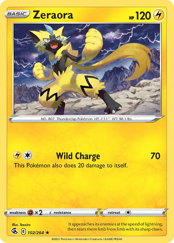 Zeraora 102/264 — Fusion Strike (English Pokémon TCG card)