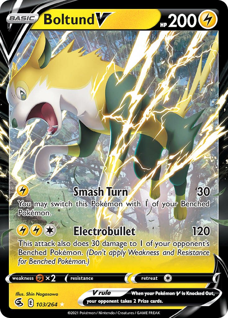 Boltund V 103/264 — Fusion Strike (English Pokémon TCG card)