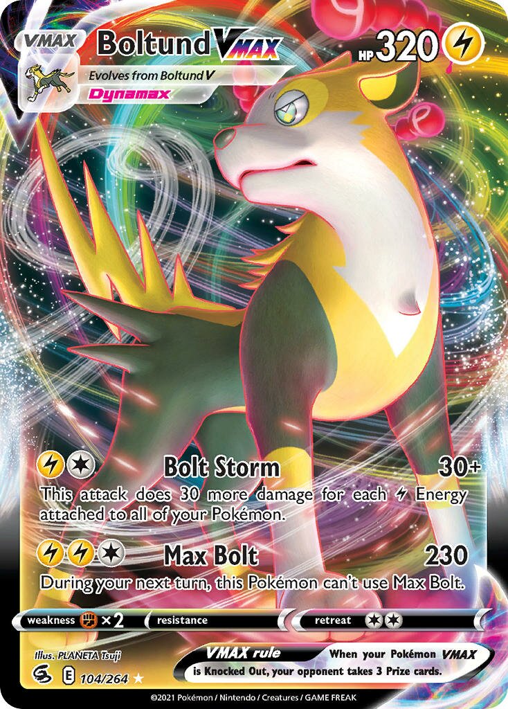 Boltund VMAX 104/264 — Fusion Strike (English Pokémon TCG card)