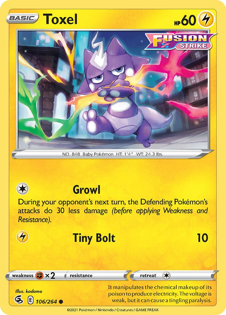 Toxel 106/264 — Fusion Strike (English Pokémon TCG card)