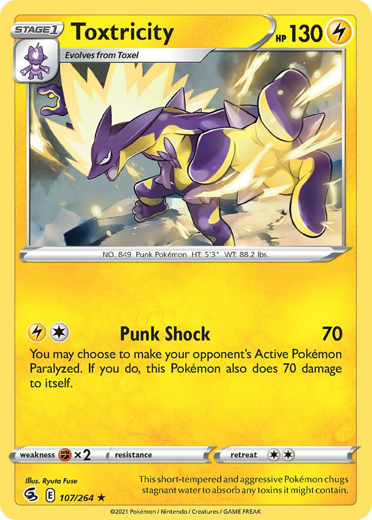 Toxtricity 107/264 — Fusion Strike (English Pokémon TCG card)
