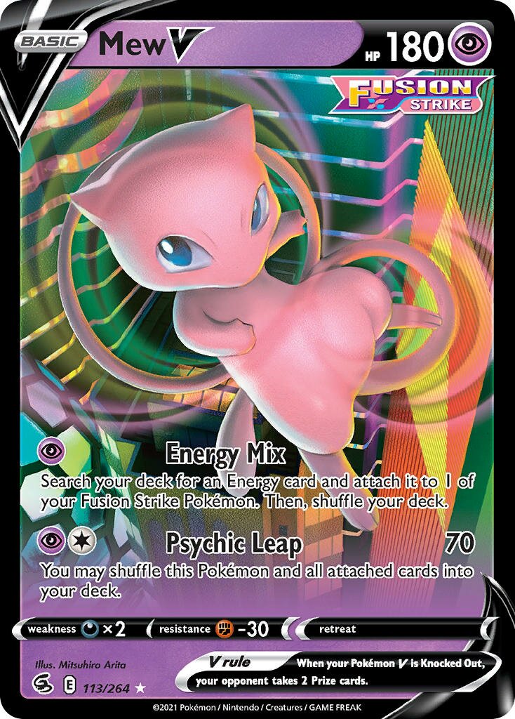 Mew V 113/264 — Fusion Strike (English Pokémon TCG card)