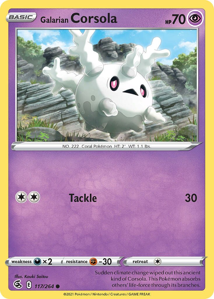 Galarian Corsola 117/264 — Fusion Strike (English Pokémon TCG card)