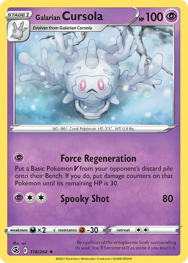 Galarian Cursola 118/264 — Fusion Strike (English Pokémon TCG card)