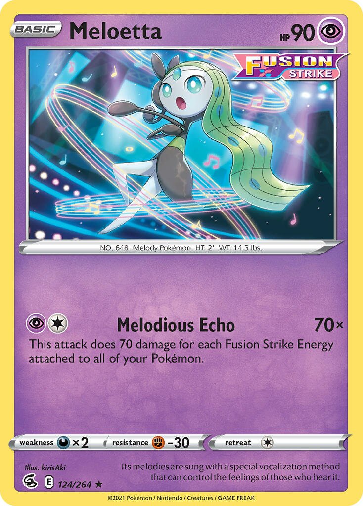 Meloetta 124/264 — Fusion Strike (English Pokémon TCG card)