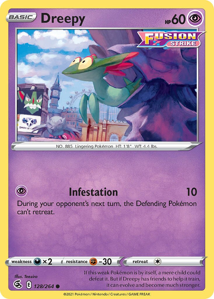 Dreepy 128/264 — Fusion Strike (English Pokémon TCG card)
