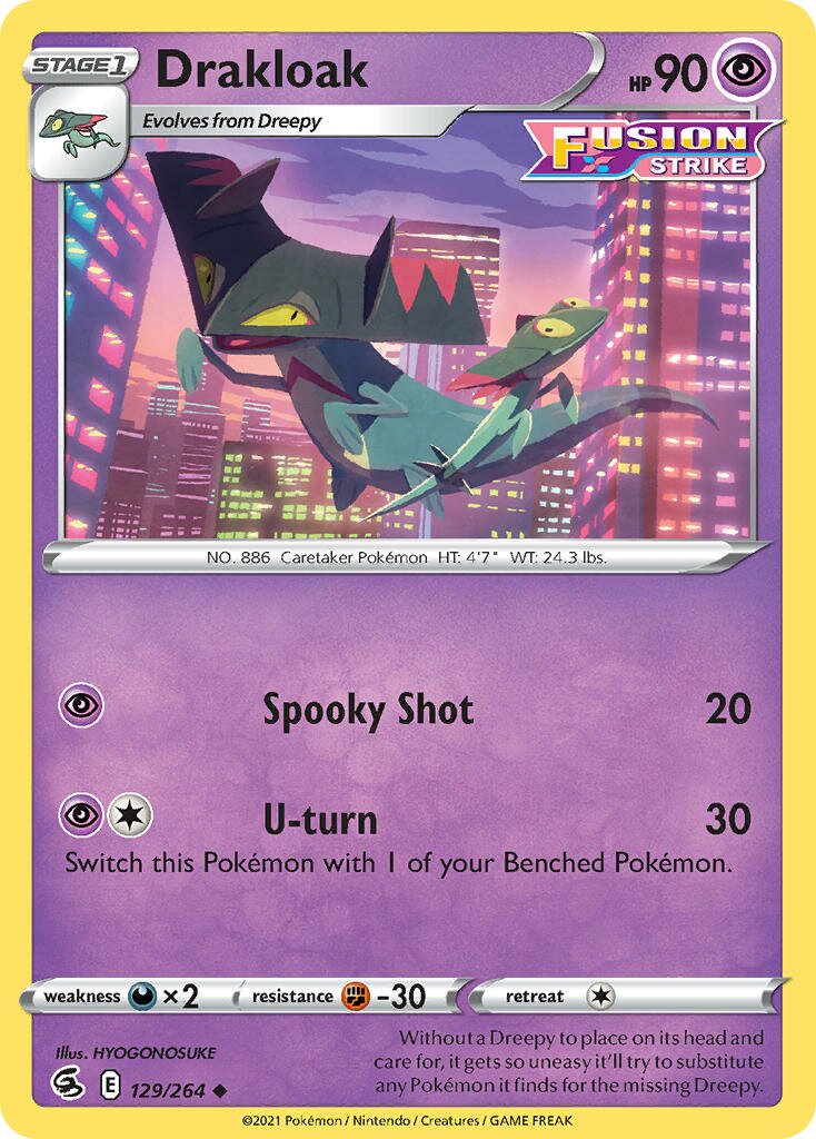 Drakloak 129/264 — Fusion Strike (English Pokémon TCG card)