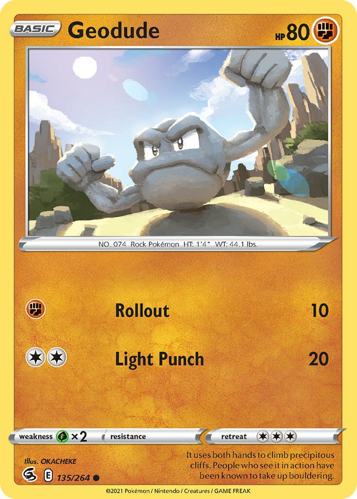 Geodude 135/264 — Fusion Strike (English Pokémon TCG card)