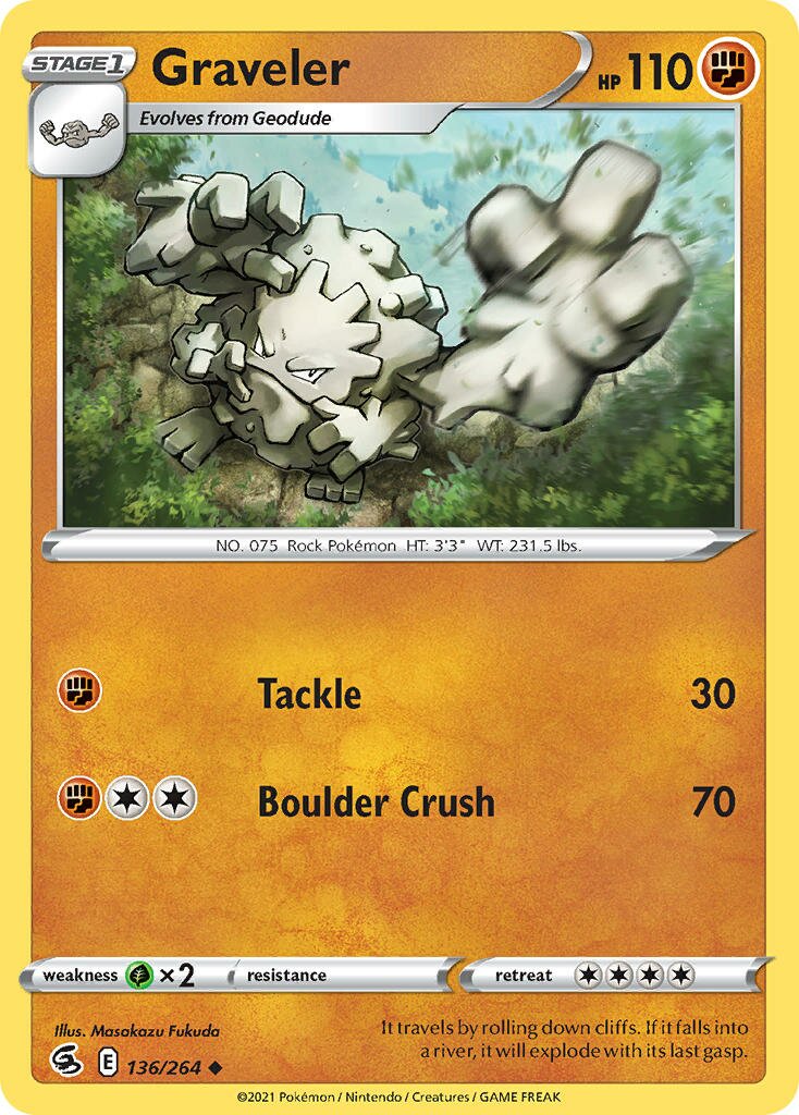 Graveler 136/264 — Fusion Strike (English Pokémon TCG card)