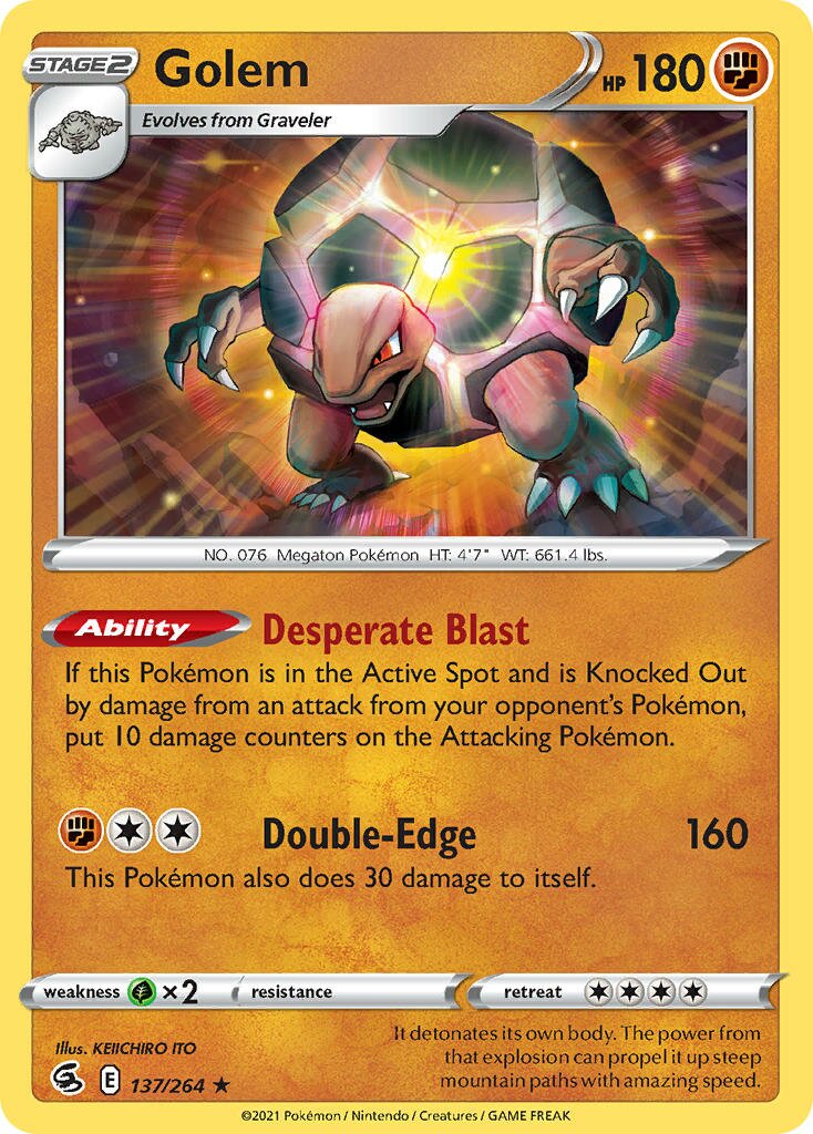 Golem 137/264 — Fusion Strike (English Pokémon TCG card)