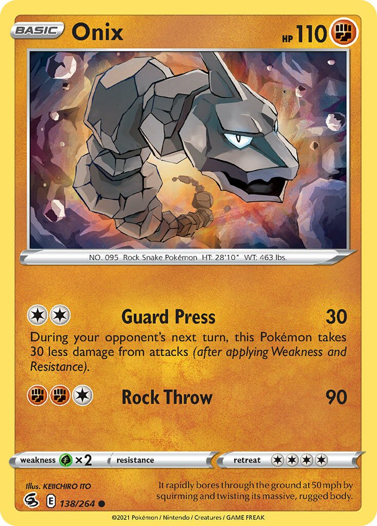 Onix 138/264 — Fusion Strike (English Pokémon TCG card)