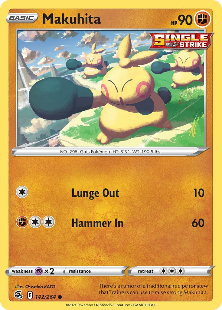 Makuhita 142/264 — Fusion Strike (English Pokémon TCG card)