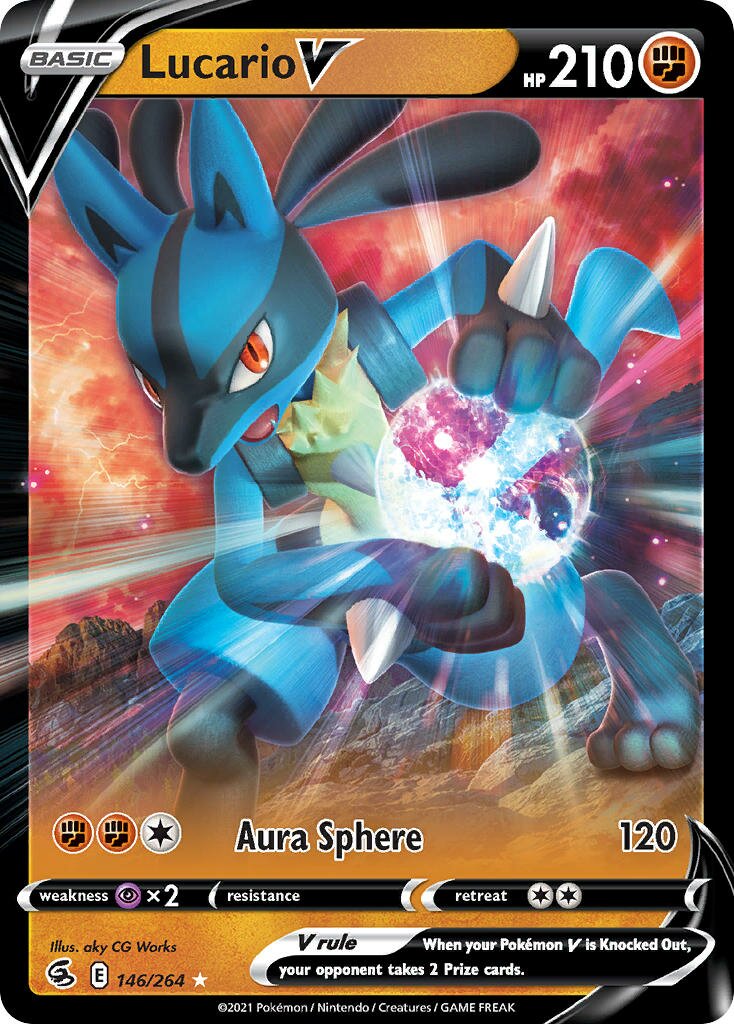 Lucario V 146/264 — Fusion Strike (English Pokémon TCG card)