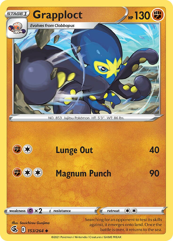 Grapploct 153/264 — Fusion Strike (English Pokémon TCG card)