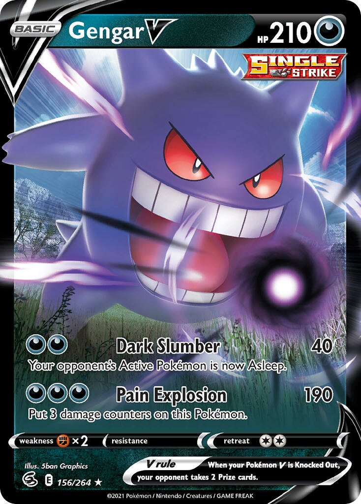 Gengar V 156/264 — Fusion Strike (English Pokémon TCG card)