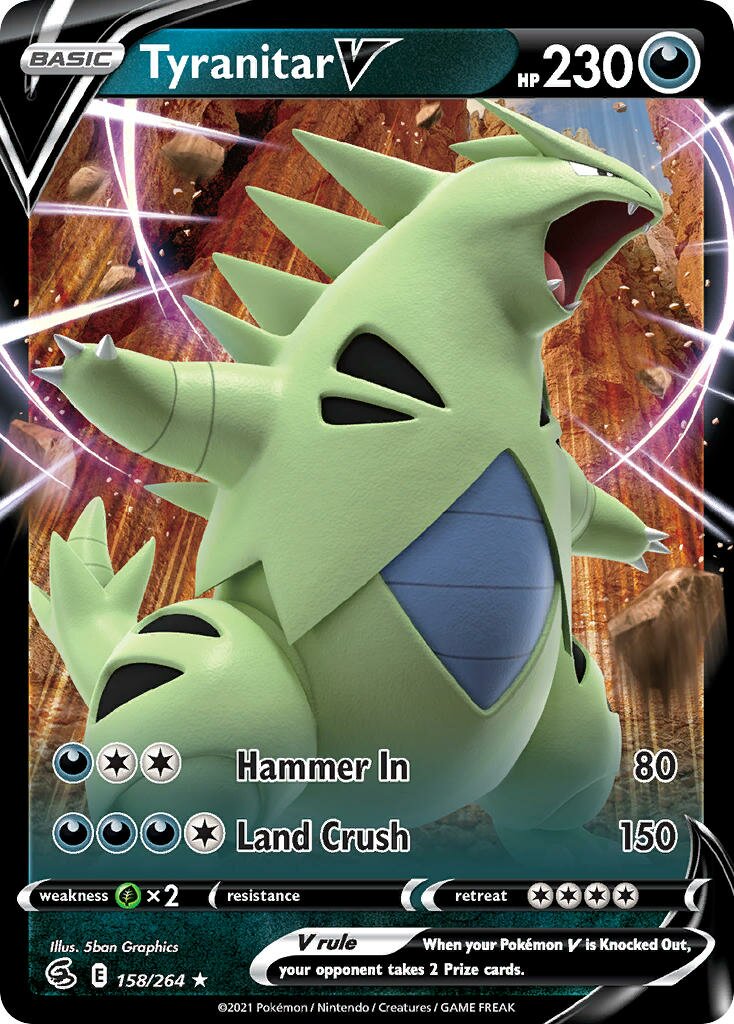 Tyranitar V 158/264 — Fusion Strike (English Pokémon TCG card)