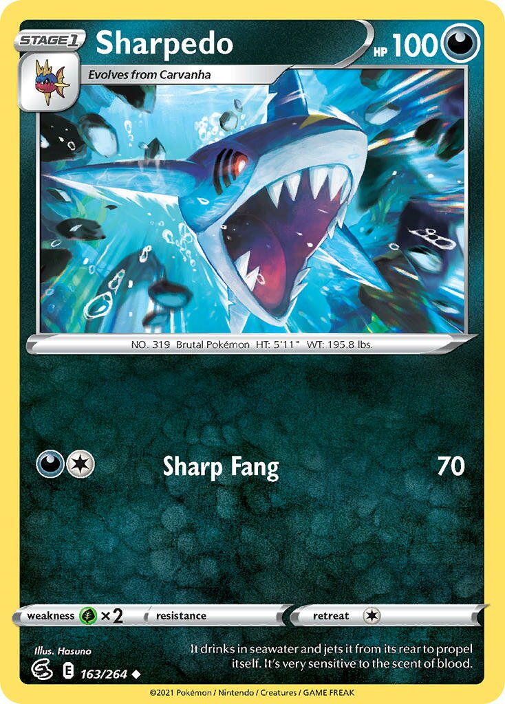 Sharpedo 163/264 — Fusion Strike (English Pokémon TCG card)