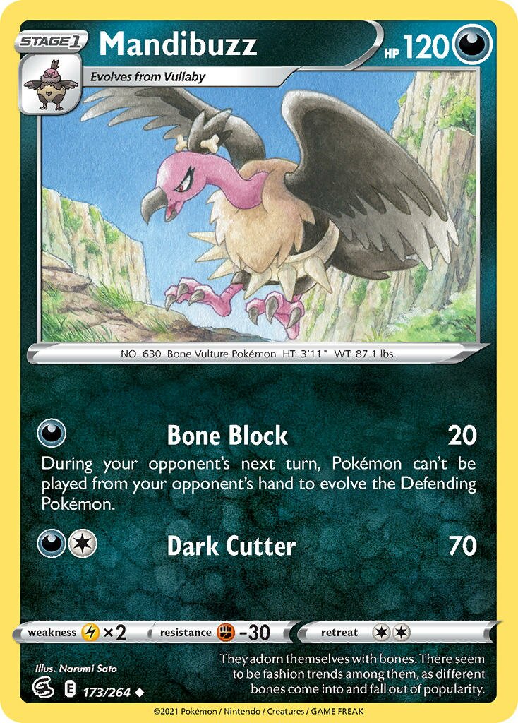 Mandibuzz 173/264 — Fusion Strike (English Pokémon TCG card)