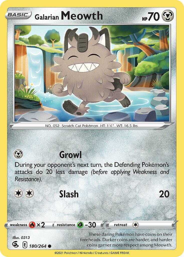 Galarian Meowth 180/264 — Fusion Strike (English Pokémon TCG card)