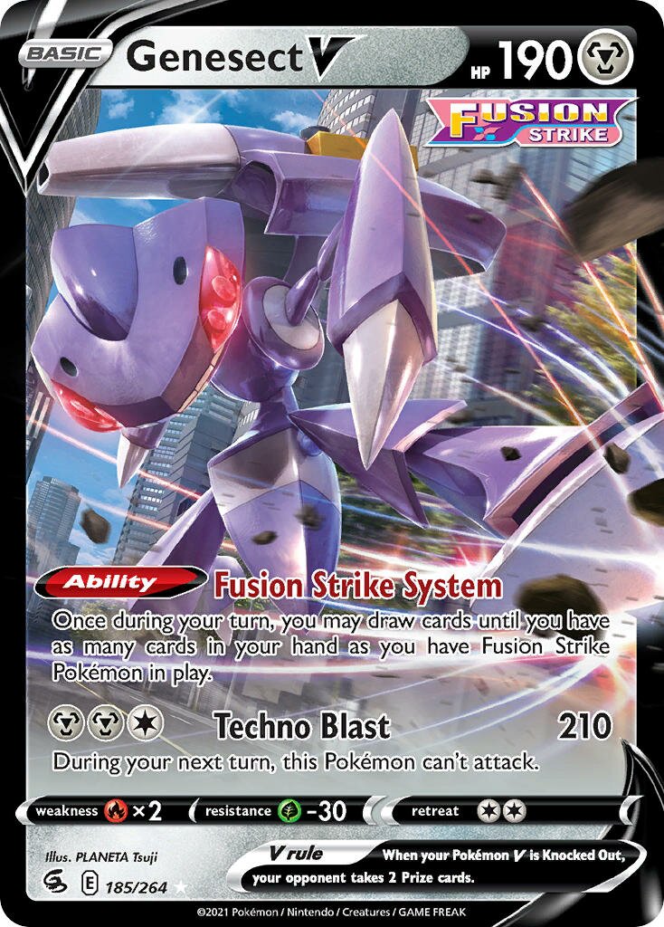 Genesect V 185/264 — Fusion Strike (English Pokémon TCG card)
