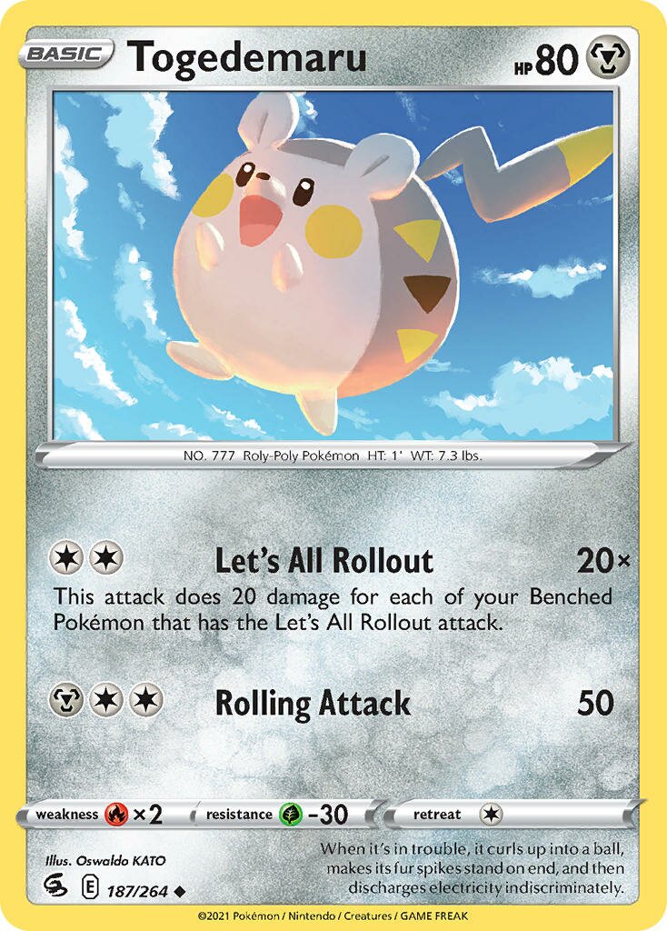 Togedemaru 187/264 — Fusion Strike (English Pokémon TCG card)
