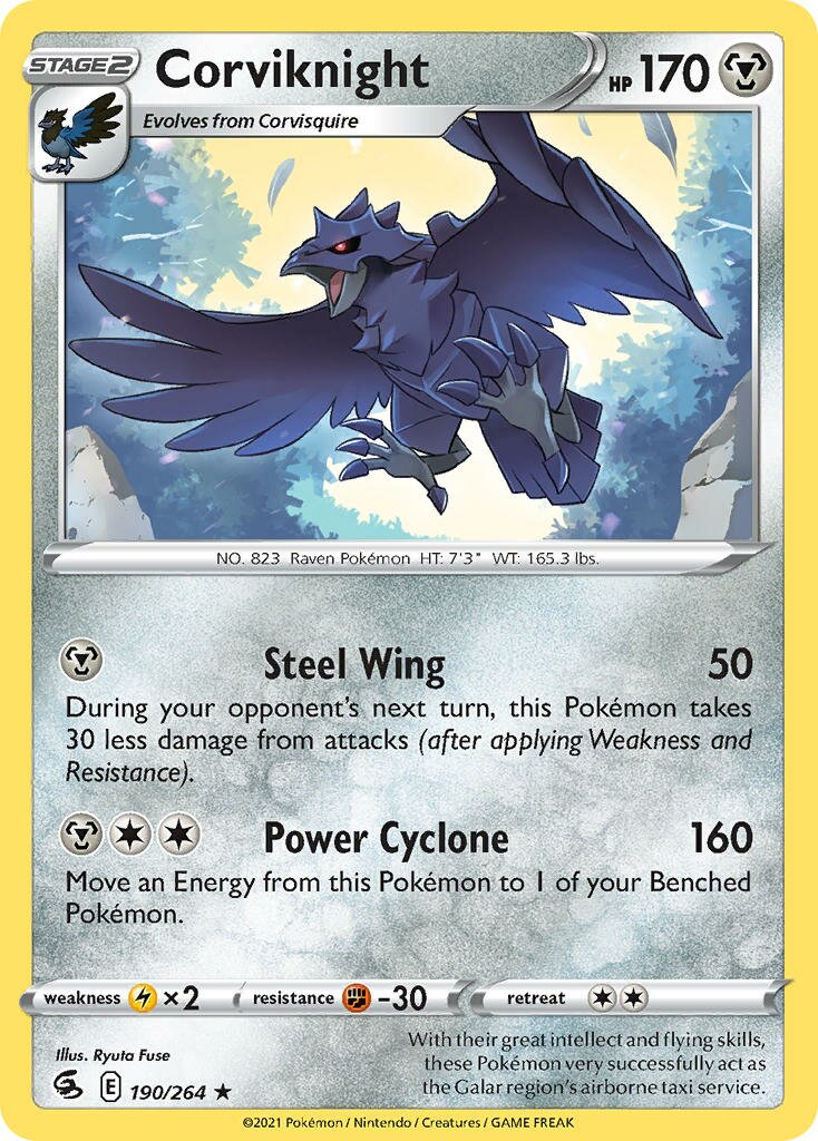 Corviknight 190/264 — Fusion Strike (English Pokémon TCG card)