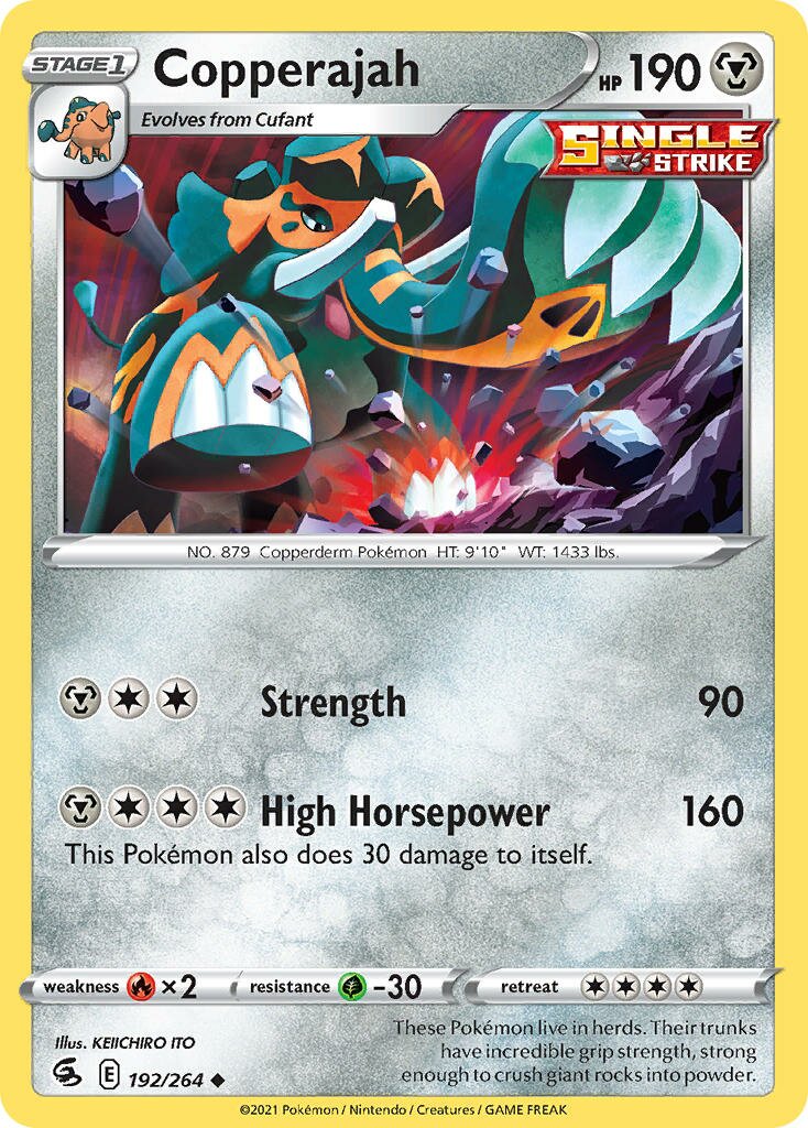Copperajah 192/264 — Fusion Strike (English Pokémon TCG card)