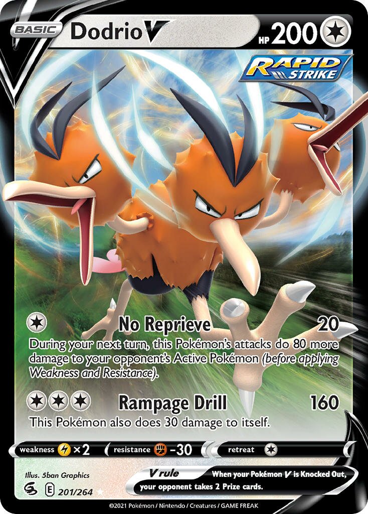 Dodrio V 201/264 — Fusion Strike (English Pokémon TCG card)