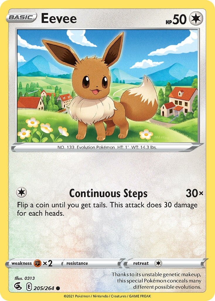 Eevee 205/264 — Fusion Strike (English Pokémon TCG card)