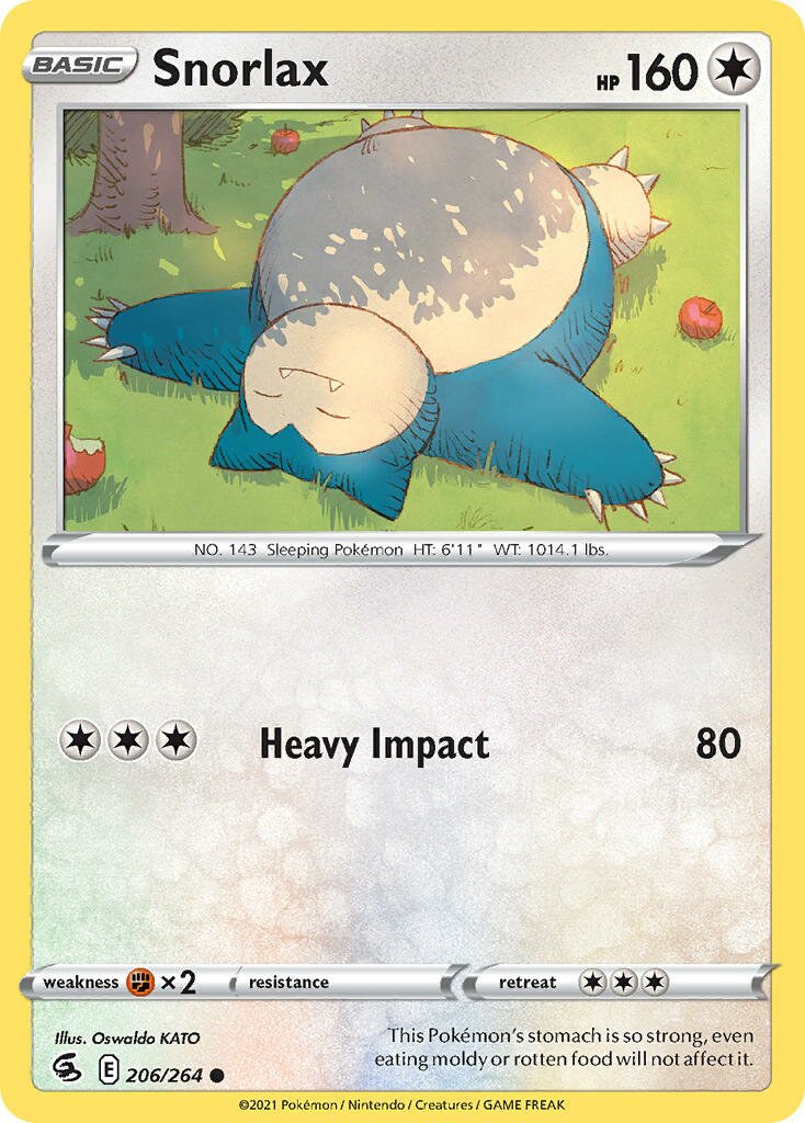 Snorlax 206/264 — Fusion Strike (English Pokémon TCG card)