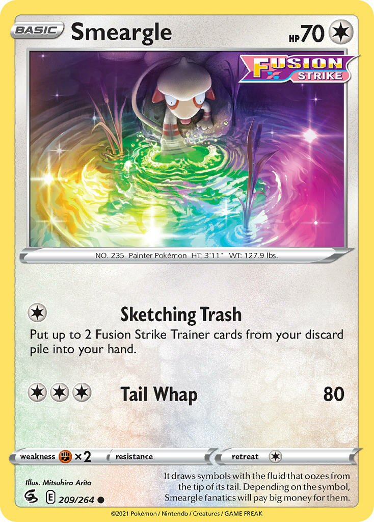 Smeargle 209/264 — Fusion Strike (English Pokémon TCG card)