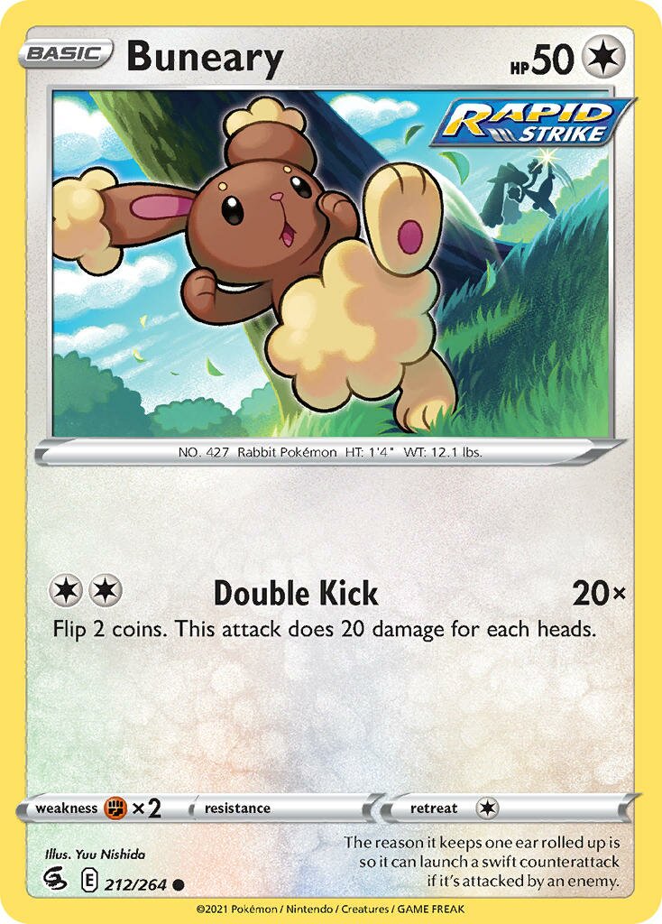 Buneary 212/264 — Fusion Strike (English Pokémon TCG card)
